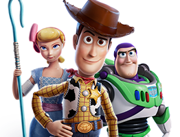 Bo Peep, Sheriff Woody, and Buzz Lightyear. Disney & Pixar Toy Story 4.